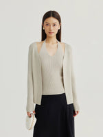 Load image into Gallery viewer, Tencel Blend Light Knit Halter Top// Open Cardigan Set [2 Colours]
