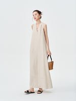 Load image into Gallery viewer, Linen Pocket Twist Back Maxi Dress [2 Colours]
