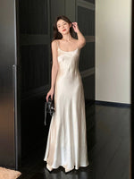 Load image into Gallery viewer, Textured Drop Back Cami Gown in Cream
