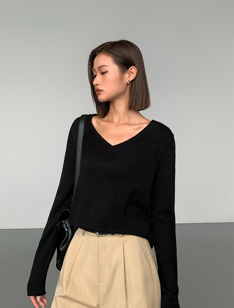 Light Wool Knit Blend Top [2 Colours]