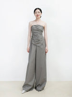 Load image into Gallery viewer, Bustier Pocket Maxi Jumpsuit in Grey
