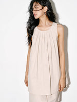 Load image into Gallery viewer, Pleated Top // Mid Skirt Set in Beige
