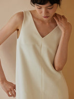 Load image into Gallery viewer, Textured Sleeveless Shift Dress in White
