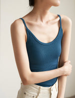 Load image into Gallery viewer, Classic Round Neck Stretch Camisole in Blue
