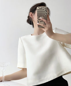 Tailored Relaxed Blouse in White