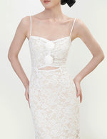 Load image into Gallery viewer, Floral Lace Cutout Dress in White
