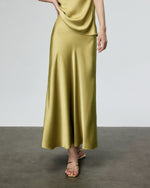 Load image into Gallery viewer, Satin Top + Slip Skirt Set in Yellow
