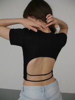 Load image into Gallery viewer, Cutout Back Double Buckle Tee [2 Colours]
