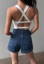Load image into Gallery viewer, Classic Cuff Denim Shorts in Blue
