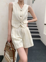 Load image into Gallery viewer, Tweed Textured Vest + Shorts Set
