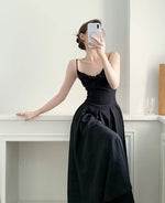 Load image into Gallery viewer, Twist Pocket Cami Maxi Dress in Black
