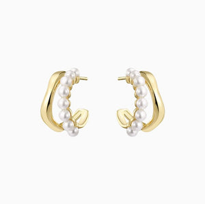 Duo Loop Pearl Earrings