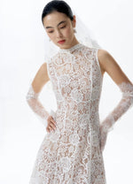 Load image into Gallery viewer, Sheer Lace Gown in White
