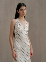 Load image into Gallery viewer, Satin Polka Gown in Cream

