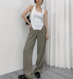 Load image into Gallery viewer, Asymmetric Sleeveless Ribbed Top in White
