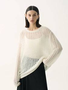 Tencel Wool Blend Fine Knit Sweater [2 Colours]