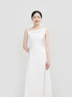 Load image into Gallery viewer, Asymmetric Shoulder Gown in White
