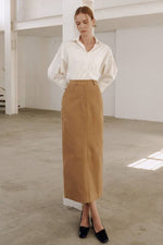 Load image into Gallery viewer, Korean Peachie Cotton Twill H-Line Skirt [2 Colours]
