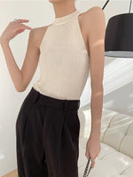 Load image into Gallery viewer, Light Knit Halter Top in Cream
