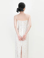 Load image into Gallery viewer, Floral Lace Cutout Dress in White
