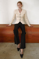 Load image into Gallery viewer, Korean Pocket Knit Cardigan in Cream
