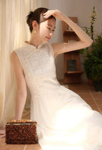 Load image into Gallery viewer, A-Line Flare Cheongsam Dress in Cream
