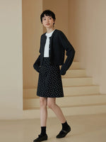 Load image into Gallery viewer, Polka Dot Mid Skirt in Black
