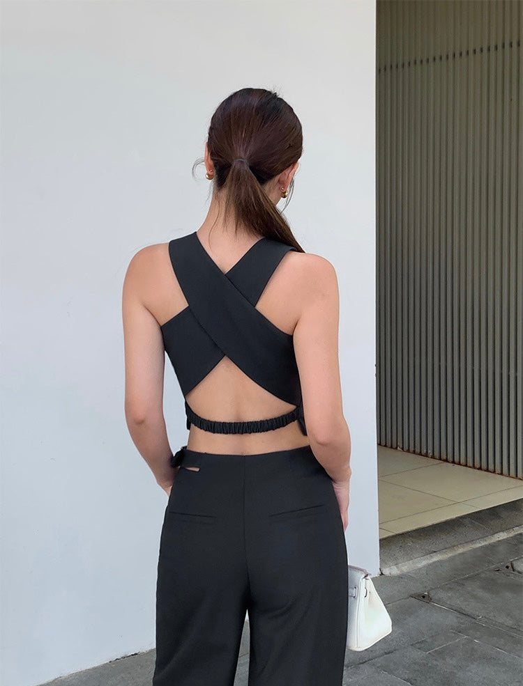 Back Cutout Tailored Vest [2 Colours]