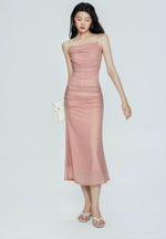 Load image into Gallery viewer, Tulle Layer Stretch Camisole Dress in Pink
