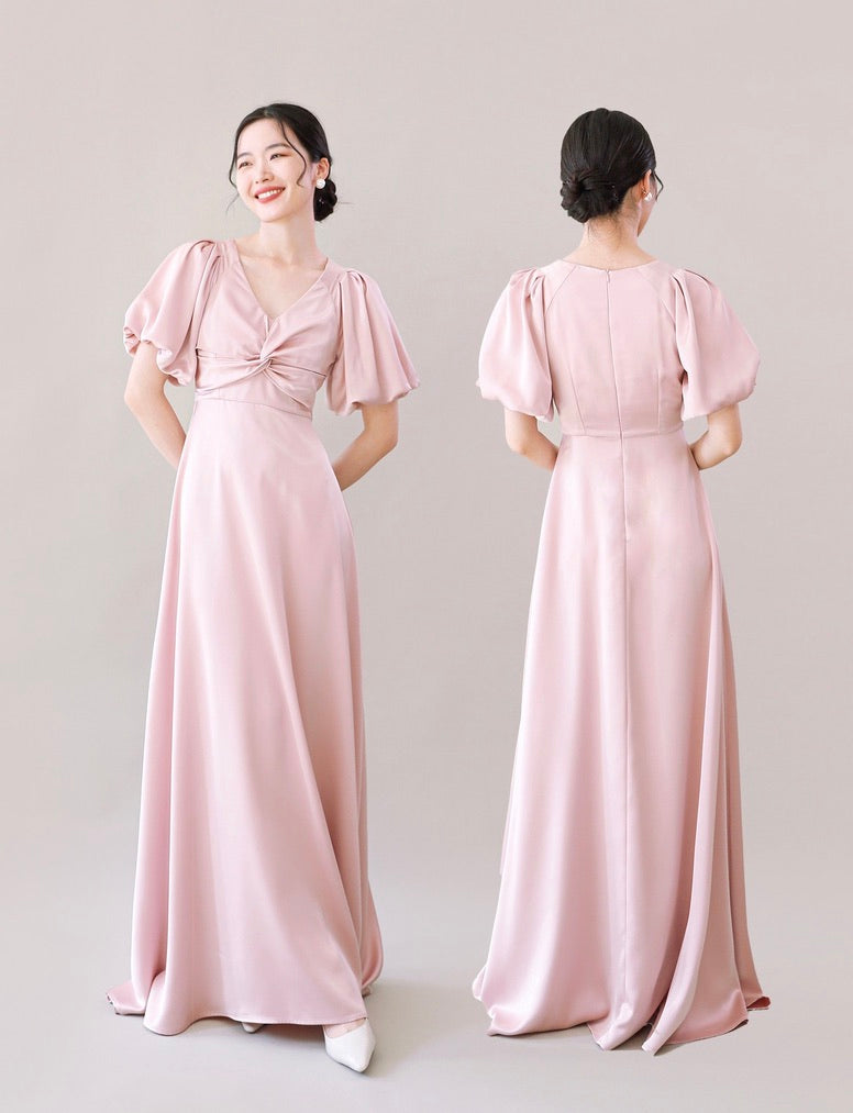 Satin Evening Maxi Dresses in Pink [4 Styles]