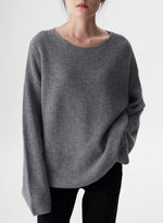 Load image into Gallery viewer, Oversized Wool Knit Sweater in Grey
