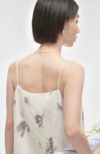 Textured Floral Slip Dress in Cream