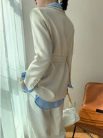 Load image into Gallery viewer, Oversized Tie Blazer in Cream
