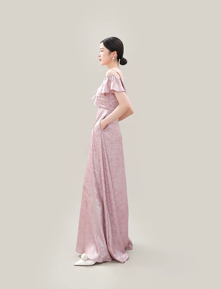 Chinoiserie Evening Gowns in Pink