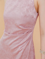 Load image into Gallery viewer, Chinoiserie Satin Slit Dress in Pink
