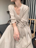 Load image into Gallery viewer, Maxi Cardigan With Tie in Khaki
