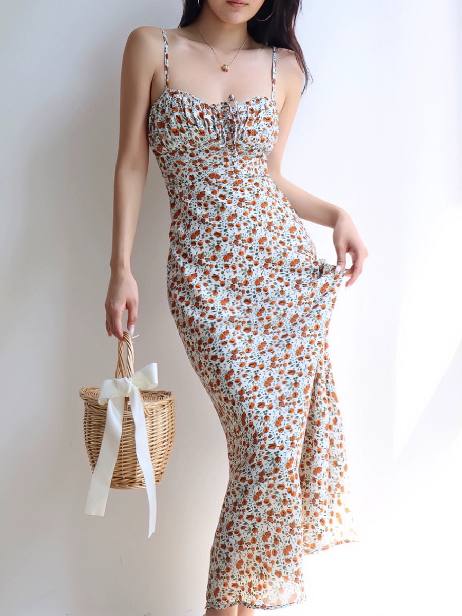 Berri Floral Maxi Dress in White