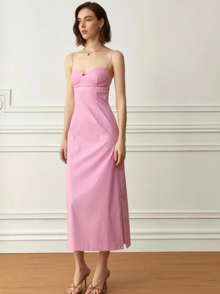 Slim Bustier Cami Shift Dress in Pink