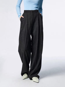Melange Hook Trousers in Dark Grey