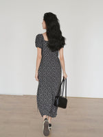 Load image into Gallery viewer, Floral Slit Maxi Dress in Black
