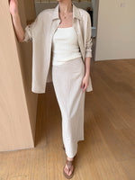 Load image into Gallery viewer, Cotton Linen Shirt + Skirt Set in Beige
