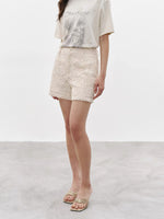 Load image into Gallery viewer, Floral Embroidered Shorts in Cream
