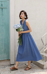 Sleeveless Maxi Dress in Blue