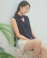 Load image into Gallery viewer, Korean Tencel Vest Top + Neck Tie [4 Colours]
