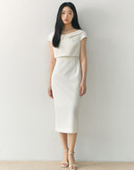 Load image into Gallery viewer, Korean Textured Collar Sheath Dress [2 Colours]
