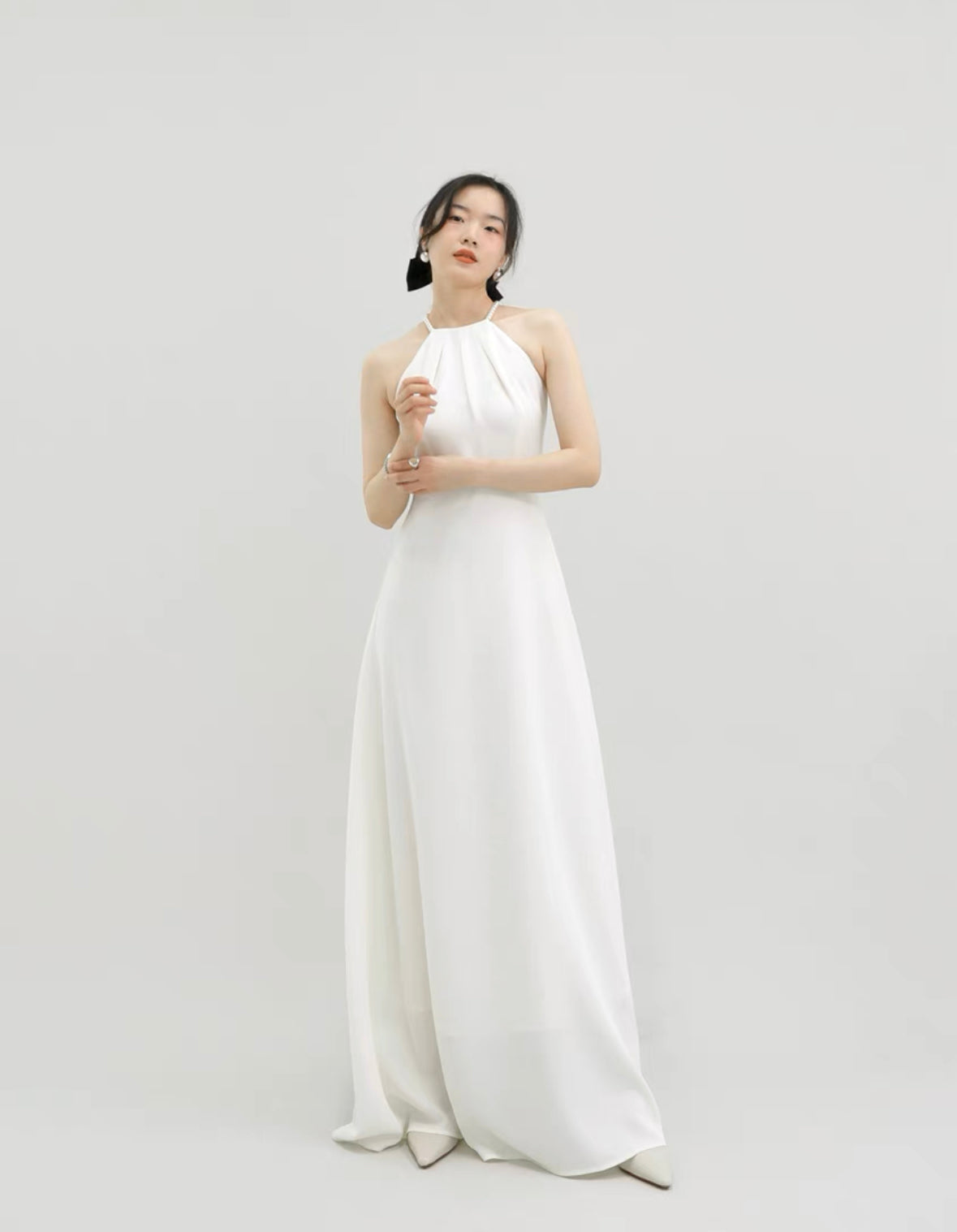 Beaded Cami Maxi Dress in White