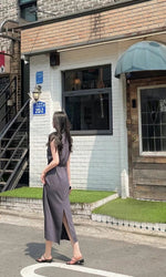 Load image into Gallery viewer, Korean Sleeveless Maxi Dress in Grey
