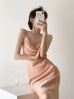 Load image into Gallery viewer, Drape Slip Dress in Orange
