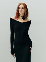 Load image into Gallery viewer, Cross Over Long Sleeve Top in Black
