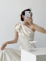 Load image into Gallery viewer, Toga Bow Polka Dress in Cream
